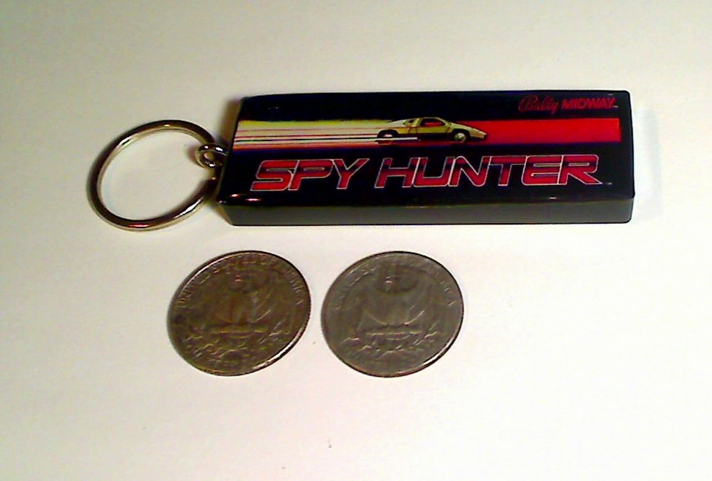 Spy Hunter Arcade Marquee Coin Door accessory Keychain