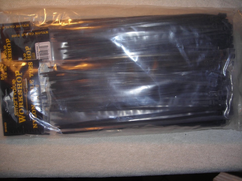 3 Pack - Smart Value Plastic Ties 50pc x3 - 7.5 inch 150pc total BLACK