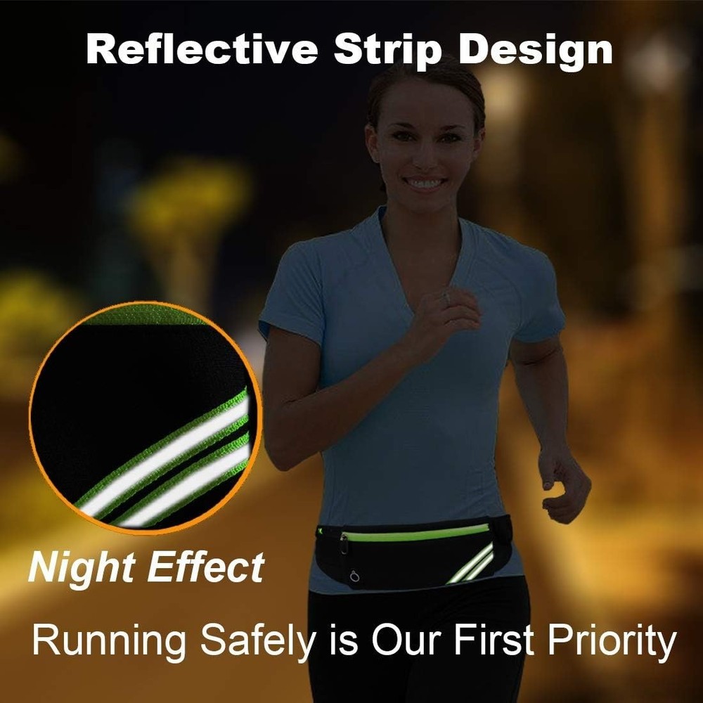 Adjustable Reflective Running Belt with Large Capacity for Active Lifestyle