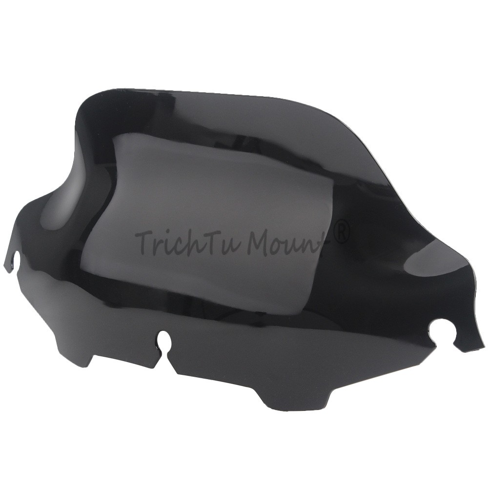 For Harley Electra Glide Classic 1996-2013 8" Wave Windshield Windscreen Black