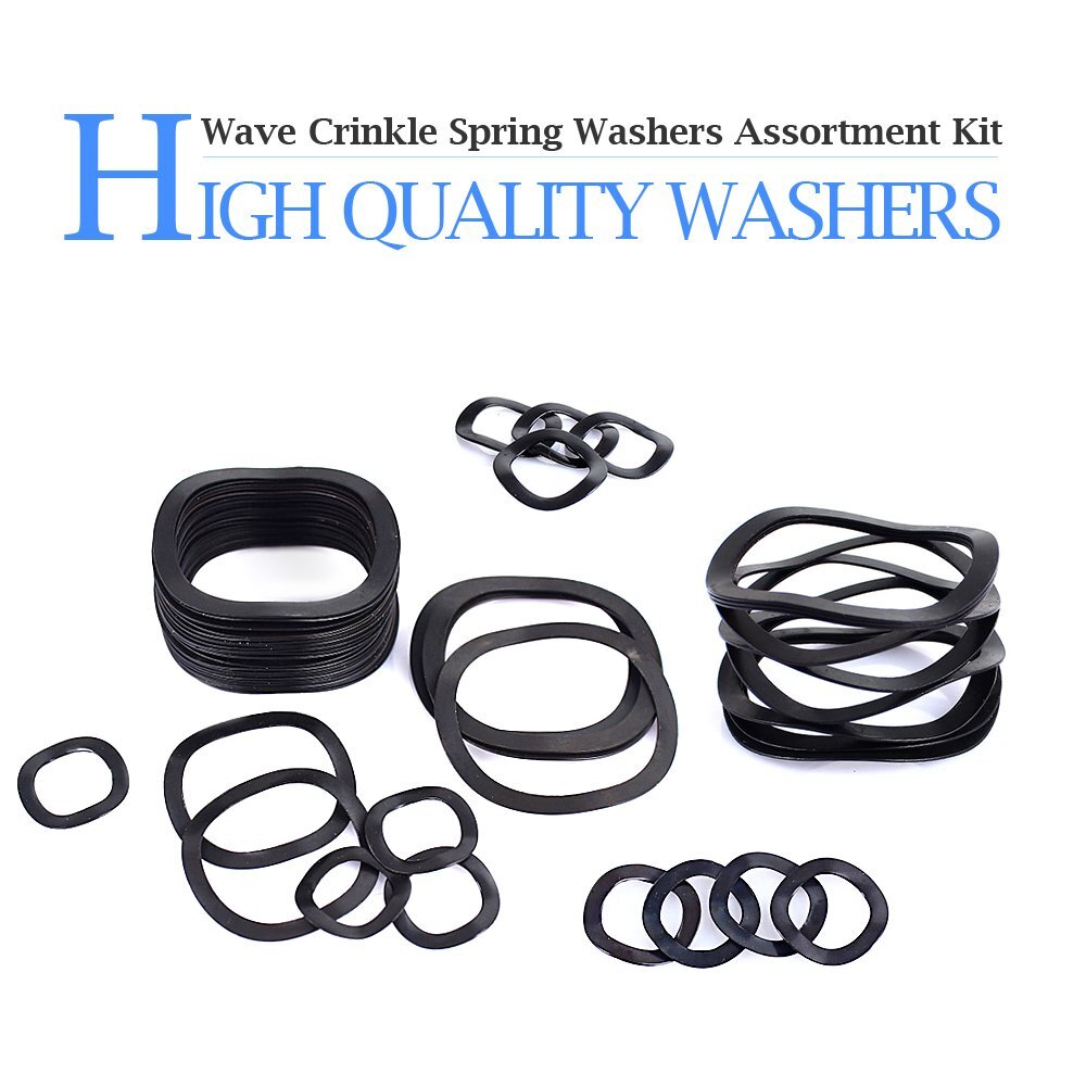 Glarks 320Pcs Carbon Steel Compression Type Wavy Wave Crinkle Spring Washers...
