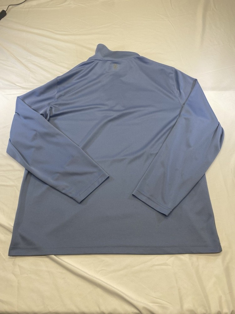 IZOD Golf Men's XL Blue Grid Texture 1/4 Zip Pullover Jacket