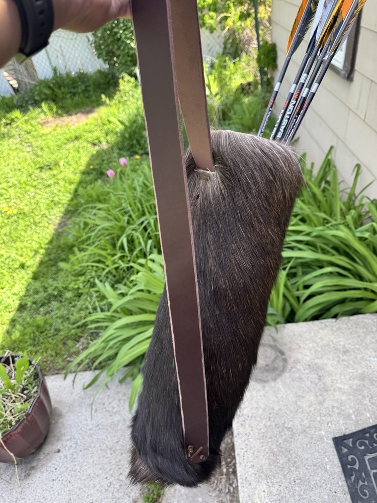 Handmade Moose Bow Quiver. Aged Bison Leather For Secondary Layer Inside.