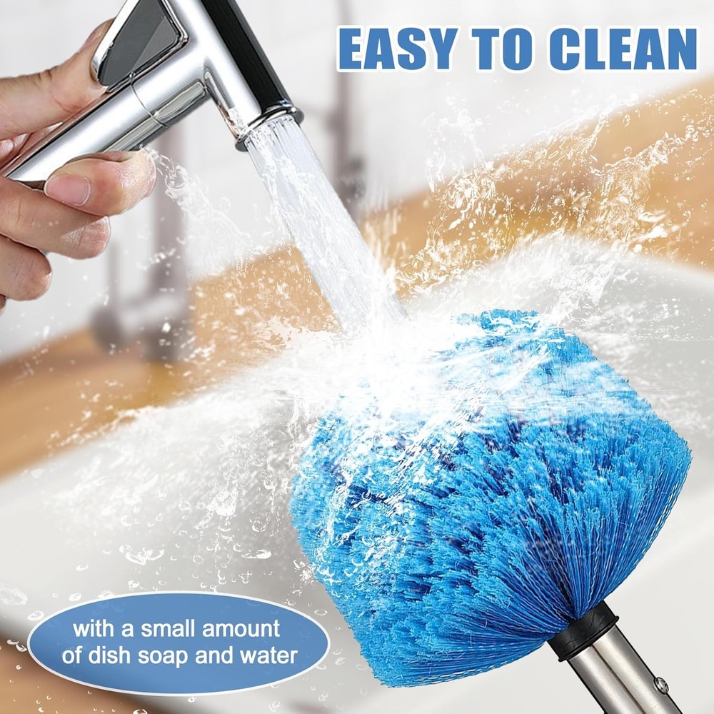 Cobweb Duster with Extension Pole, 6FT Adjustable Stainless Steel Handle & 360°