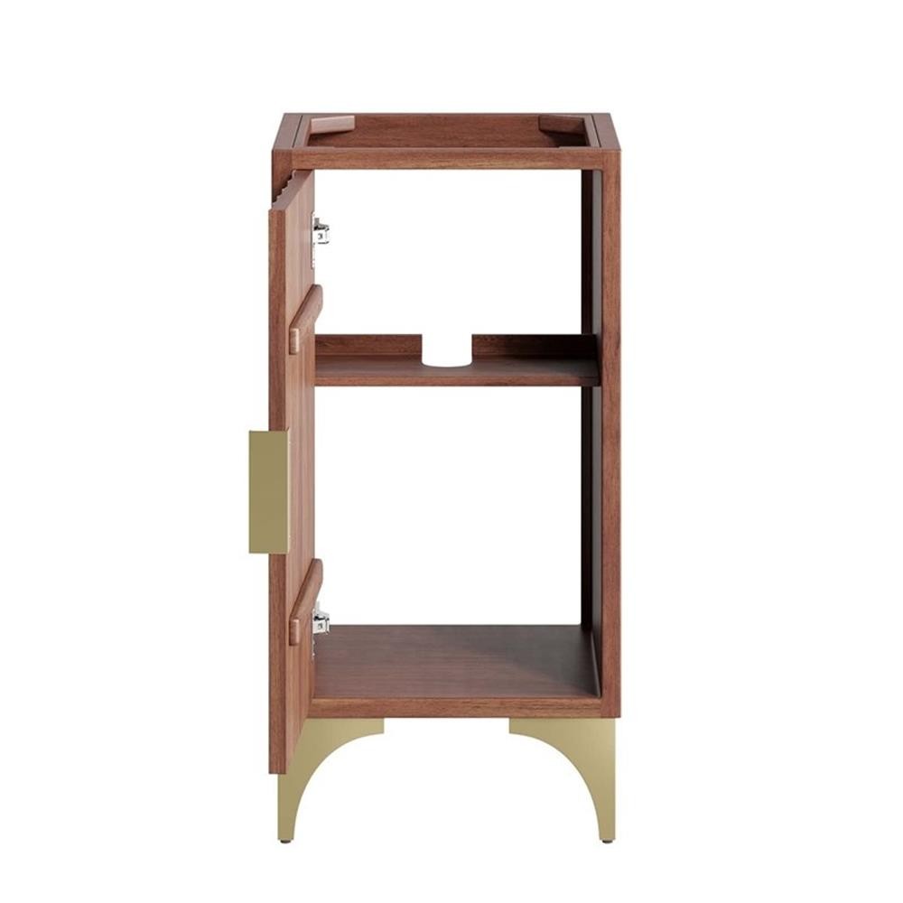 Pemberly Row 18" Solid Mango Wood Bathroom Vanity Cabinet in Walnut