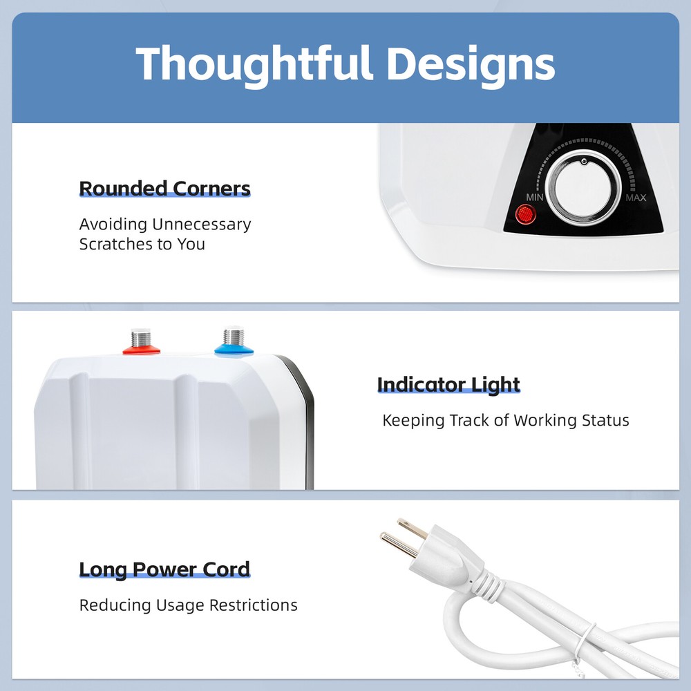 110V 6L Electric Tank Hot Water Heater Kitchen Home 55??-70?? .