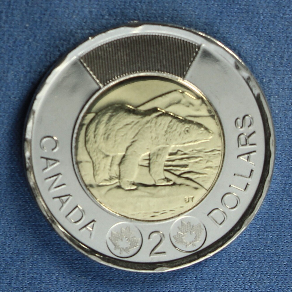 Canada 2017 Toonie 2$ (Classic Polar Bear Reverse) from Classic Mint Roll Set