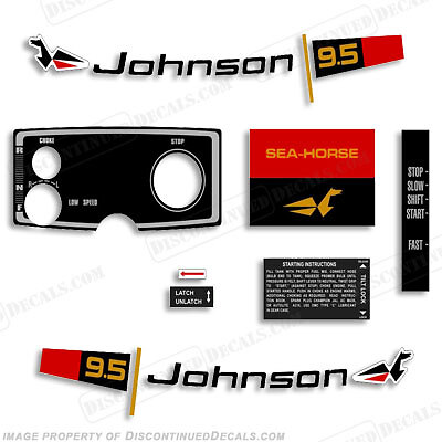 Fits Johnson 1970 9.5hp Decals
