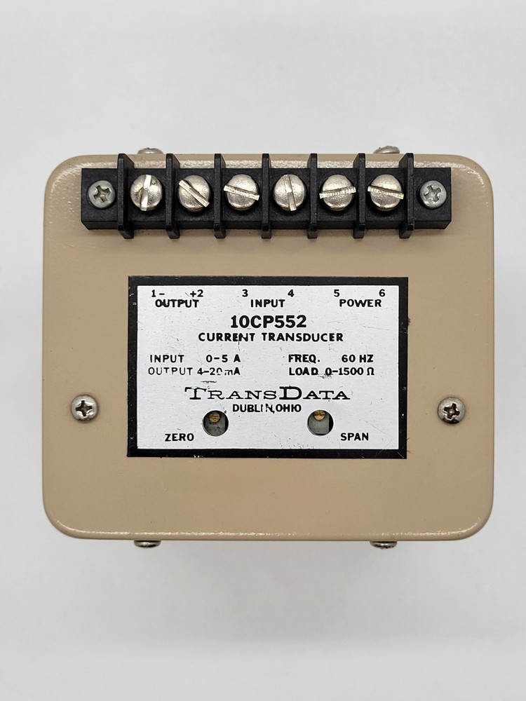 Trans Data 10CP552 Current Transducer 0/5A Input 4/20mA Output 1PH 6Screw