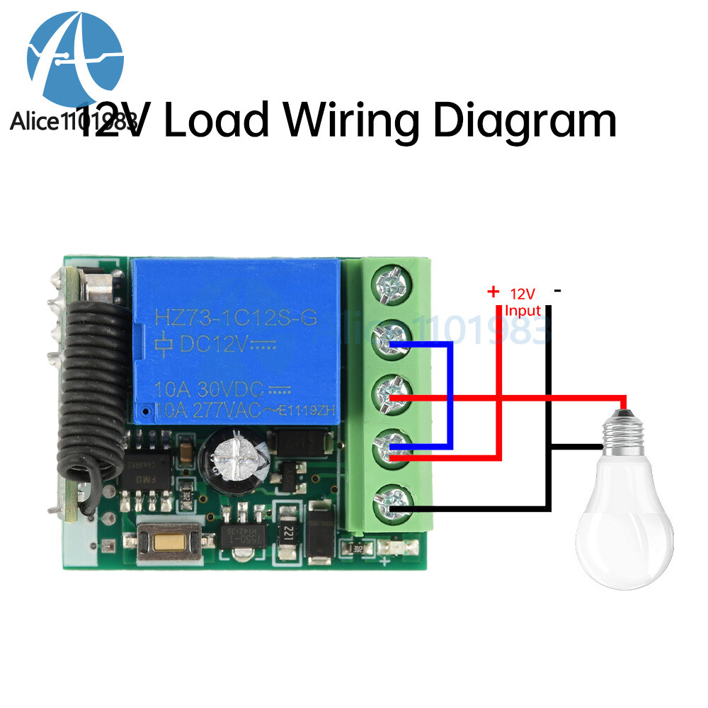 433Mhz Universal Wireless Remote Control Switch DC 12V Receiver Transmitter Set
