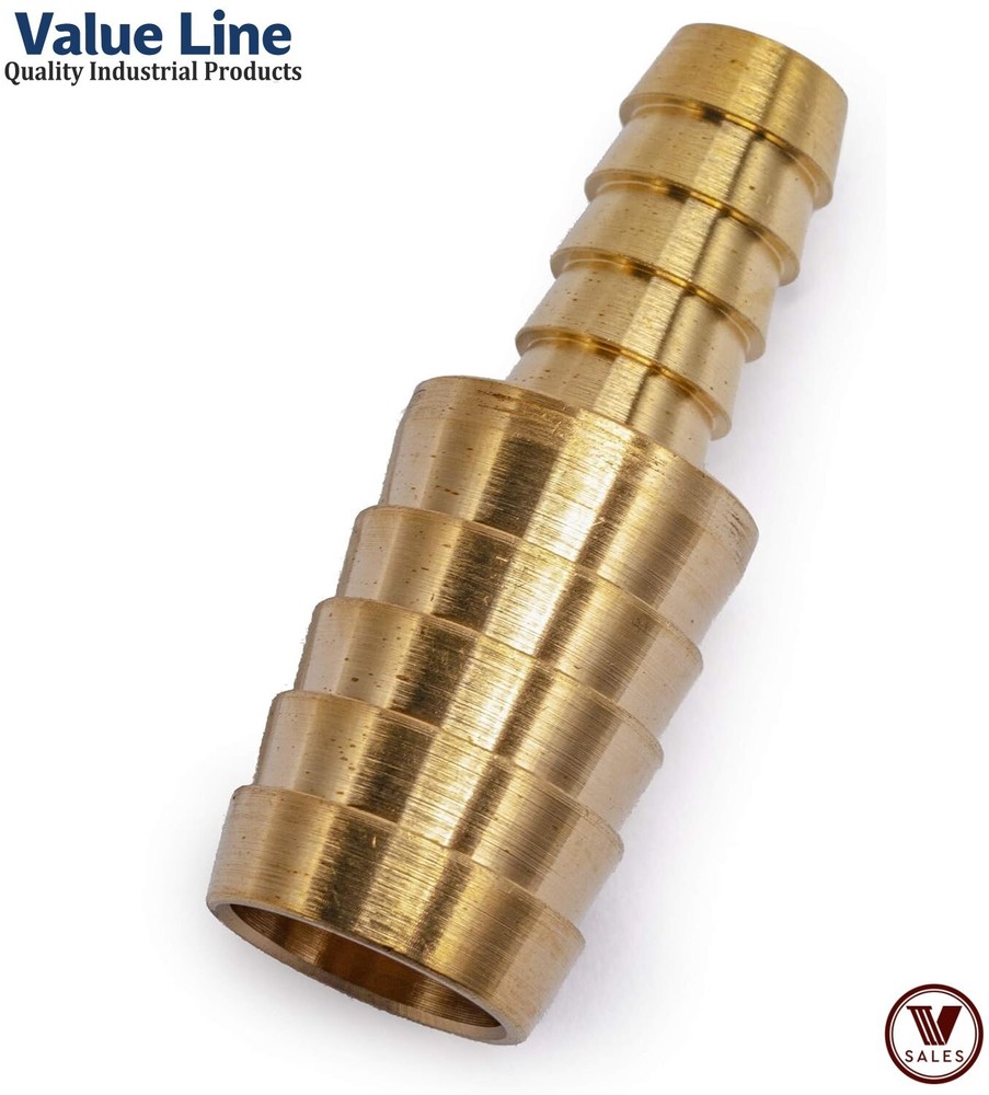 Brass Hose Splicer Mender Union 5/8" x 3/8" Barb Fitting Value Line 122HBL-10-6