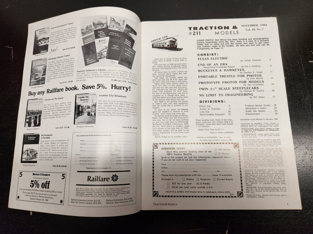 4 Issues of 1983 Traction & Models - Model Railroads