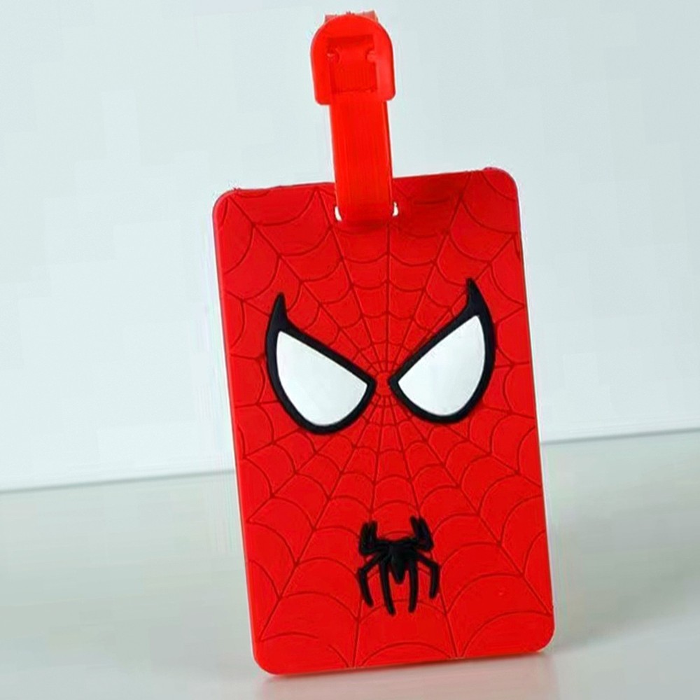 Spider Man Red Rubberized Plastic Luggage Name Tag ID Holder