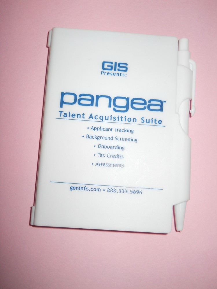 Notebook + Pen  4" x 2.5" ~ hard plastic book ~pangea .