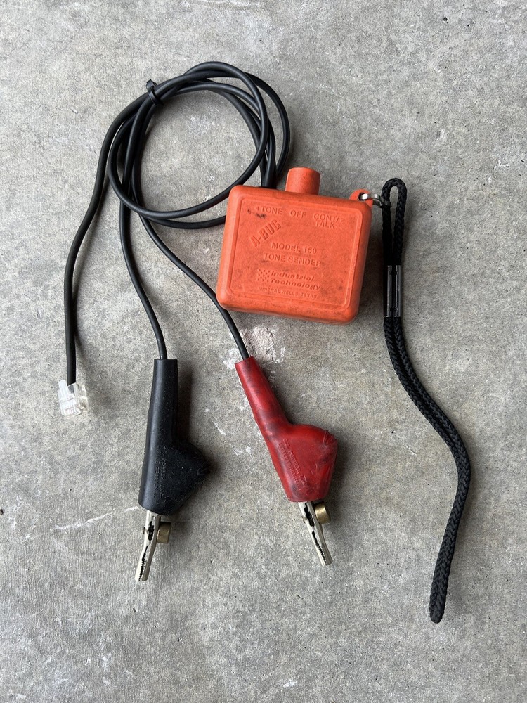 A-Bug Model 150 Tone Tester Sender Orange Cables Clips Jack