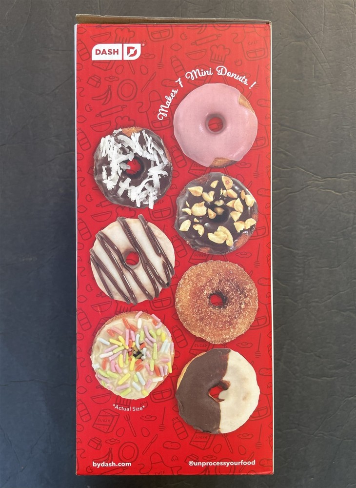 Dash Express Mini Donut Maker ~ Makes 7, Non-Stick, Recipes Included