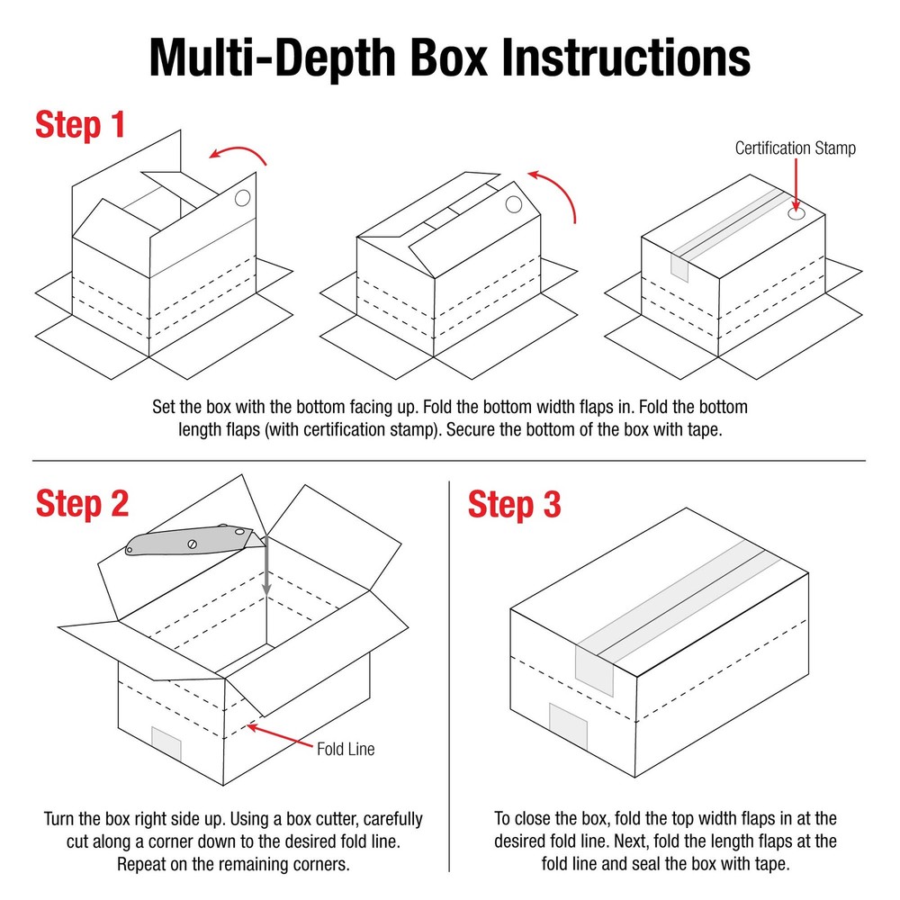 Staples Multi‑Depth Corrugated Boxes, 18” x x 6”, One Size, Kraft