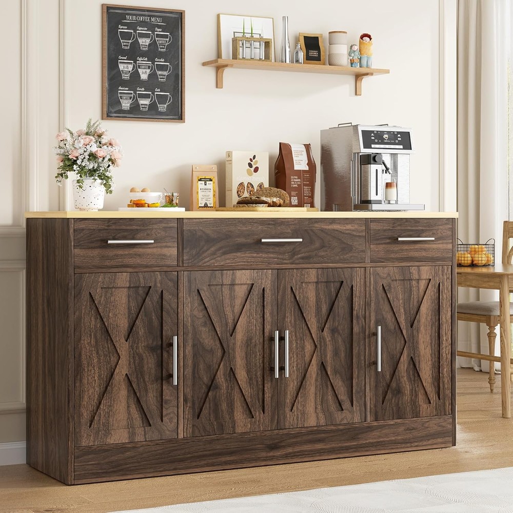 Buffet Cabinet with Ders, 53” Lar Sideboard Buffet Kitchen