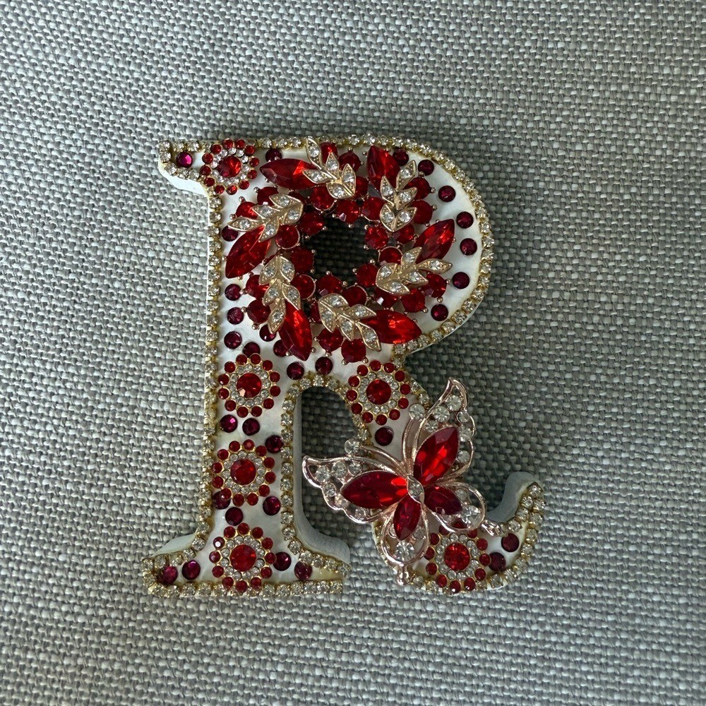 Custom Rhinestone Letter Decor Sparkly Wall or Table Initials, Handmade Crystal