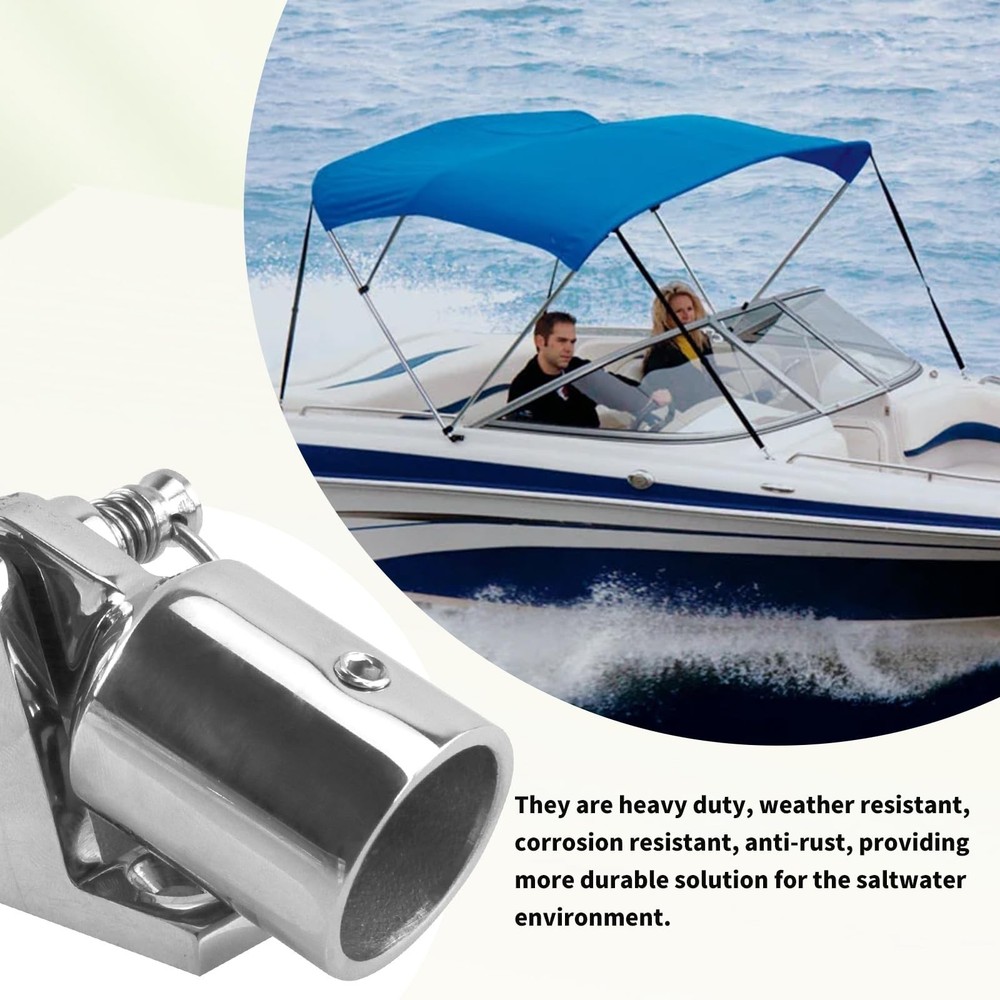 Bimini Top Hardware Kit, Deck Hinge with Quick Release Pin & Eye End Cap, 316...