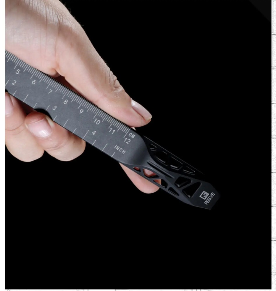 EDC Titanium Alloy Ruler Measurement Drawing Ruler Math Multi-functional Tools