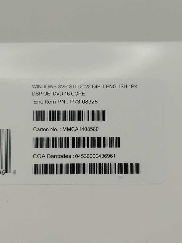 Microsoft Windows server 2022 datacenter 64Bit 16 Core License Key DVD