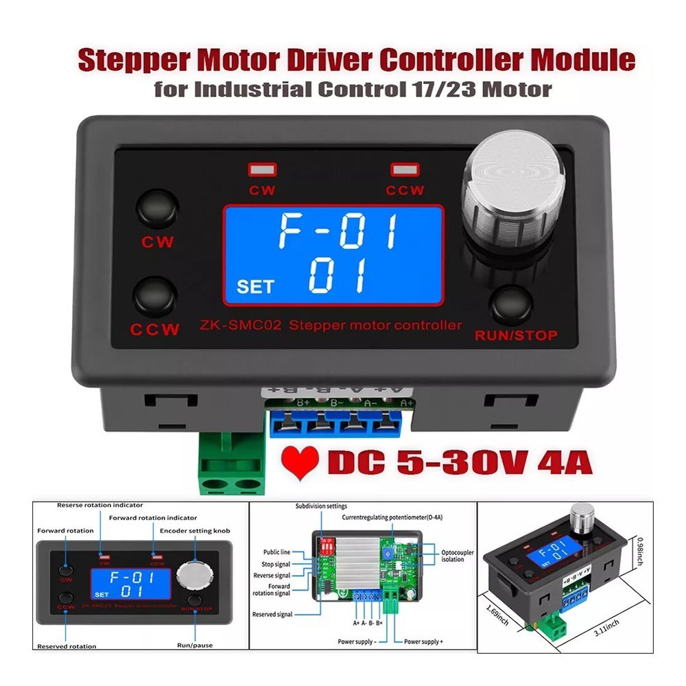 DC Stepper Motor Controller with Adjustable Speed and Direction Control
