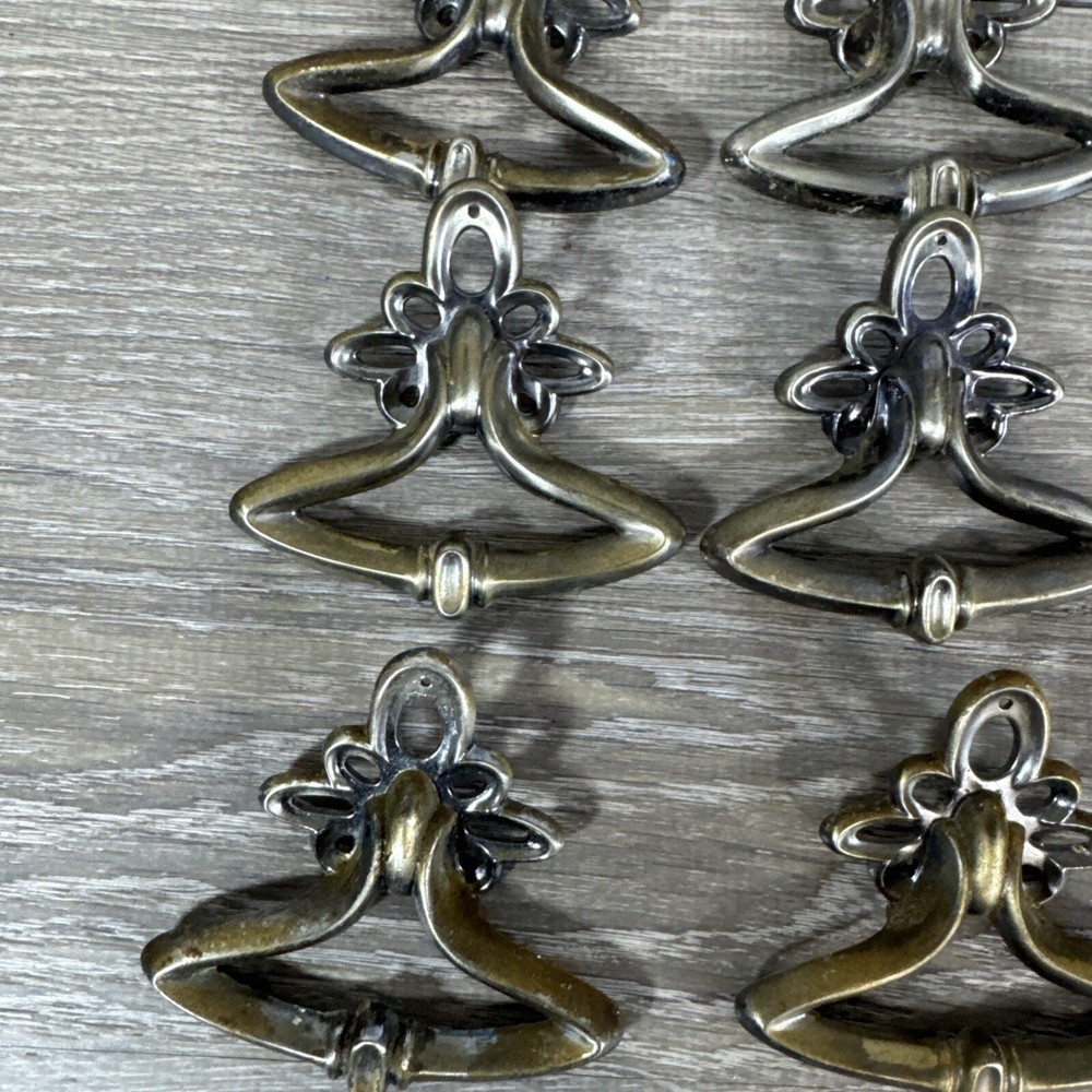 1960’s Atomic Retro Mid Century Modern MCM Drawer Pull Knob Brass Ring Pull (16)