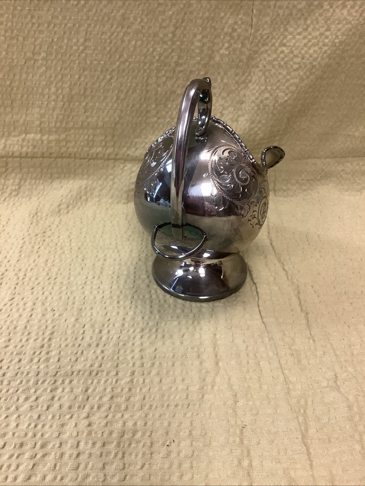 COOPER BROS SHEFFIELD ENGLAND HAND ENGRAVED SILVER PLATE SUGAR SCUTTLE