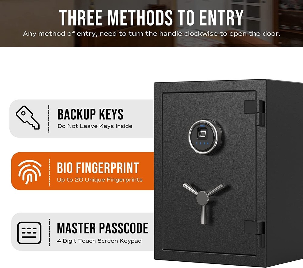 RPNB Deluxe Biometric Gun Safe Fireproof Waterproof 🔥 Black