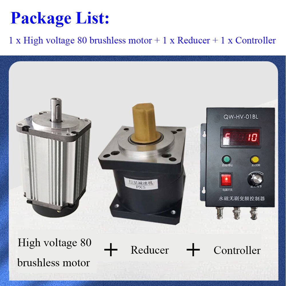 1000W DC Brushless Motor Variable Speed Controller Planetary Gearbox Reducer