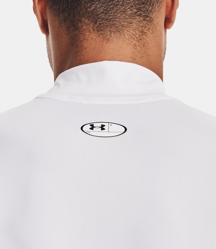 Under Armour Men's Compression Mock Sleeveless, White, Large