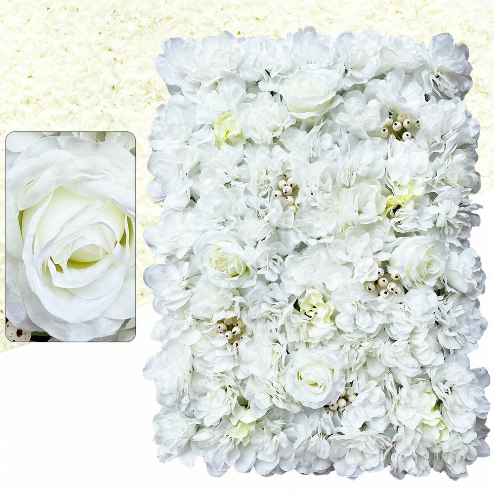 12PC Artificial Flower Wall Panel Wedding Backdrop Event Party Flower Wall Panel