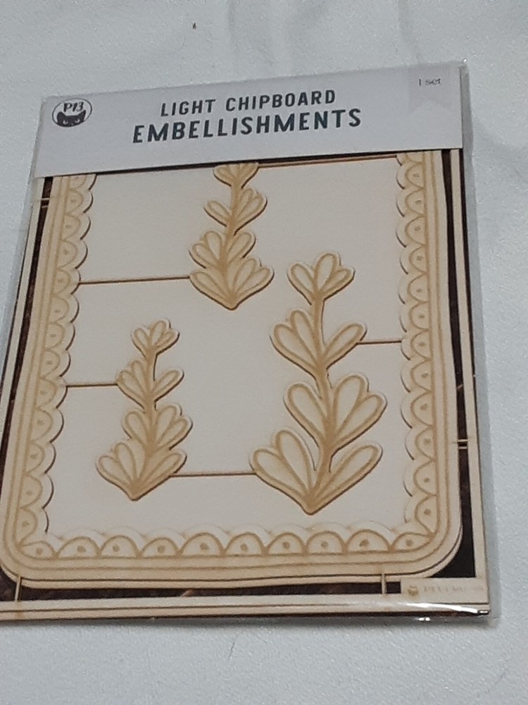 P13 Light Chipboard Embellishments Bundle 10assorted medium & large sizes