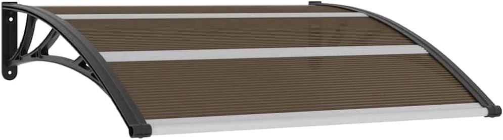 Door Canopy Black PC Large Durable Door Canopy Rectangular
