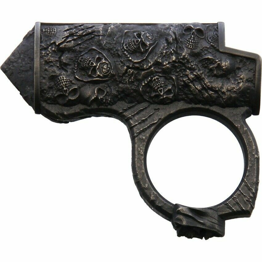 Bastinelli Creations Mini Bic Lighter Case Bronze Construction Finger Ring 228