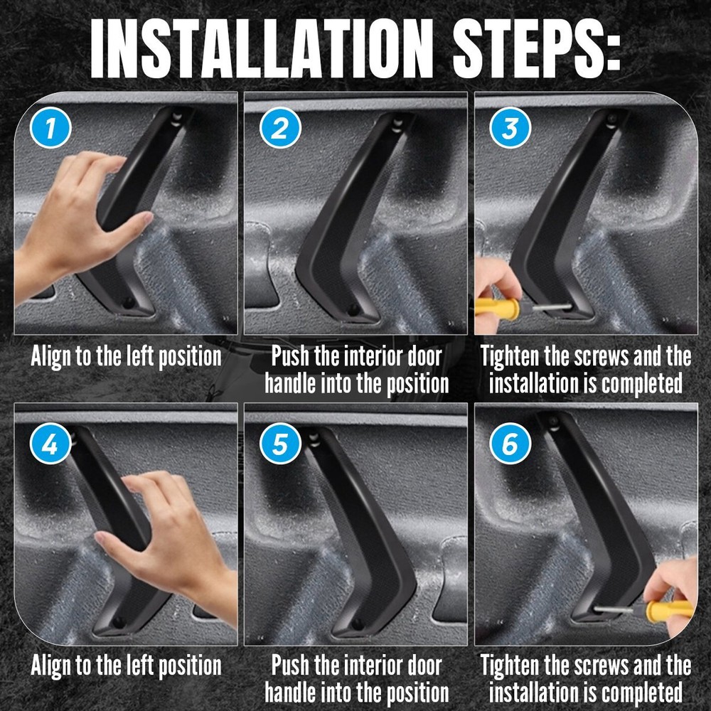 Left Driver Side Inner Door Pull Handle For Ford Fiesta 2011-20 Manual Window AB