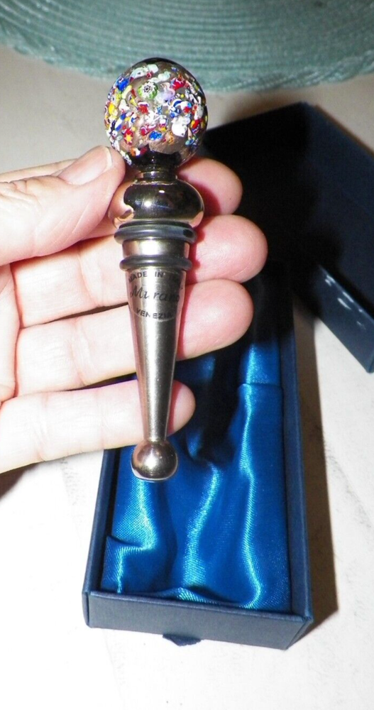 MURANO VENEZIA BOTTLE STOPPER NIB