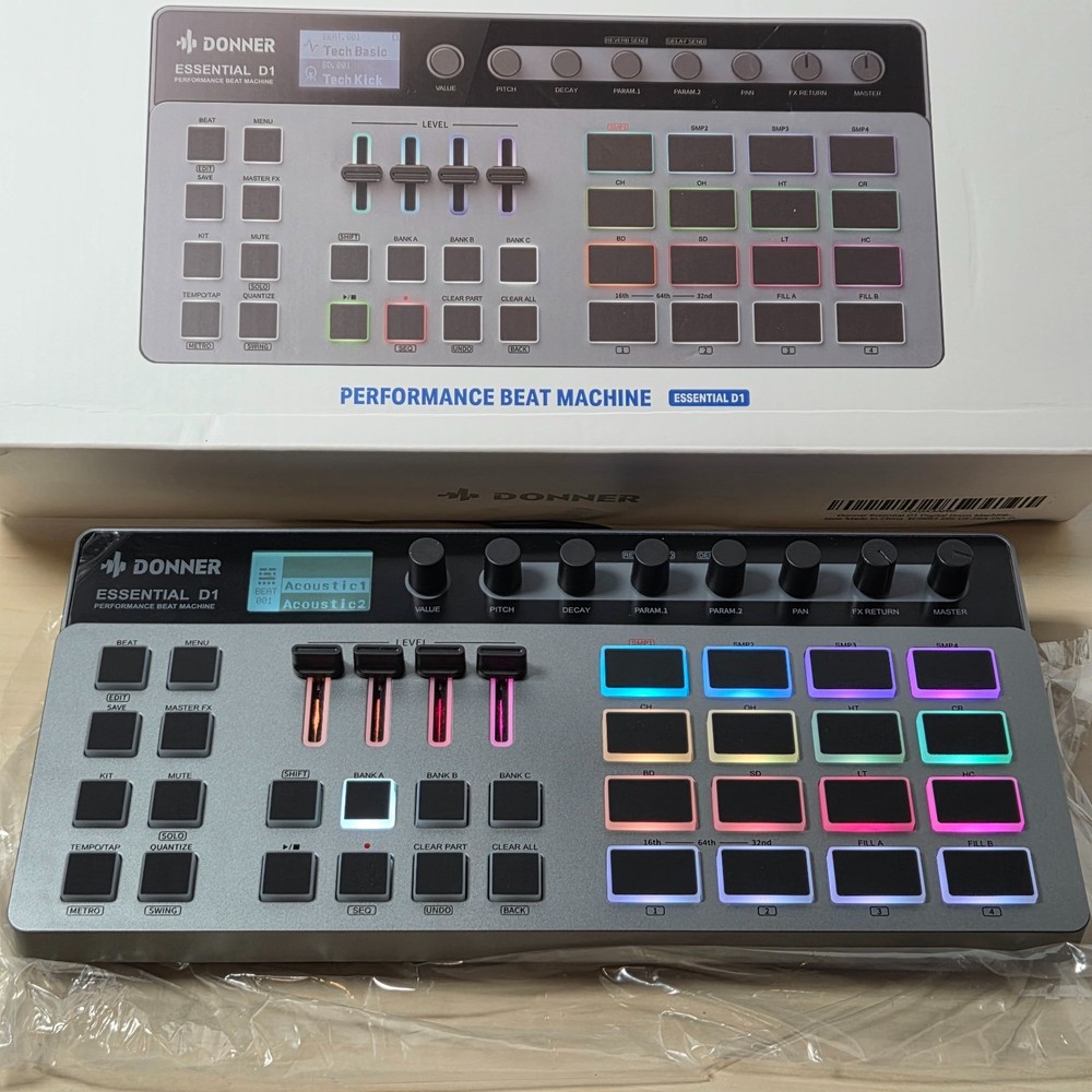 Donner Essential D1 Drum Machine Beat Sequencer COMPLETE