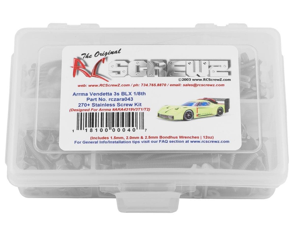 RCZARA043 ARRMA VENDETTA 3S BLX SCREW KIT