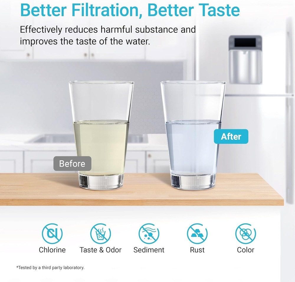 AQUACREST DW2042FR-09 Refrigerator Water Filter, Compatible with DW2042FR, (2)