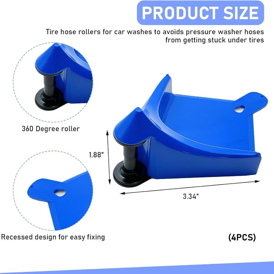 4 PCS Car Hose Guide, Durable Plastic Tire Hose Guide Preventing Sticking-Blue