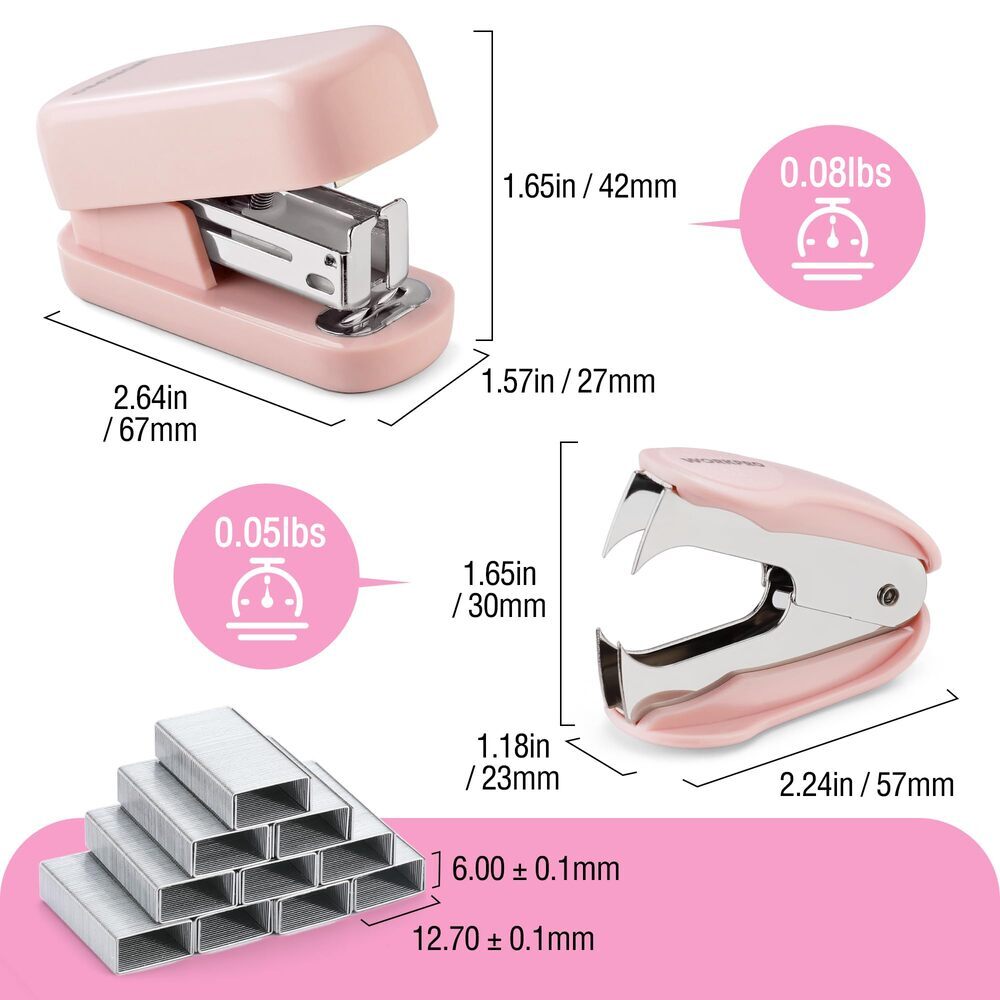 WORKPRO Mini Stapler Stapler Set 2 Stapler 1 Staple Remover 2000 Standard Staple