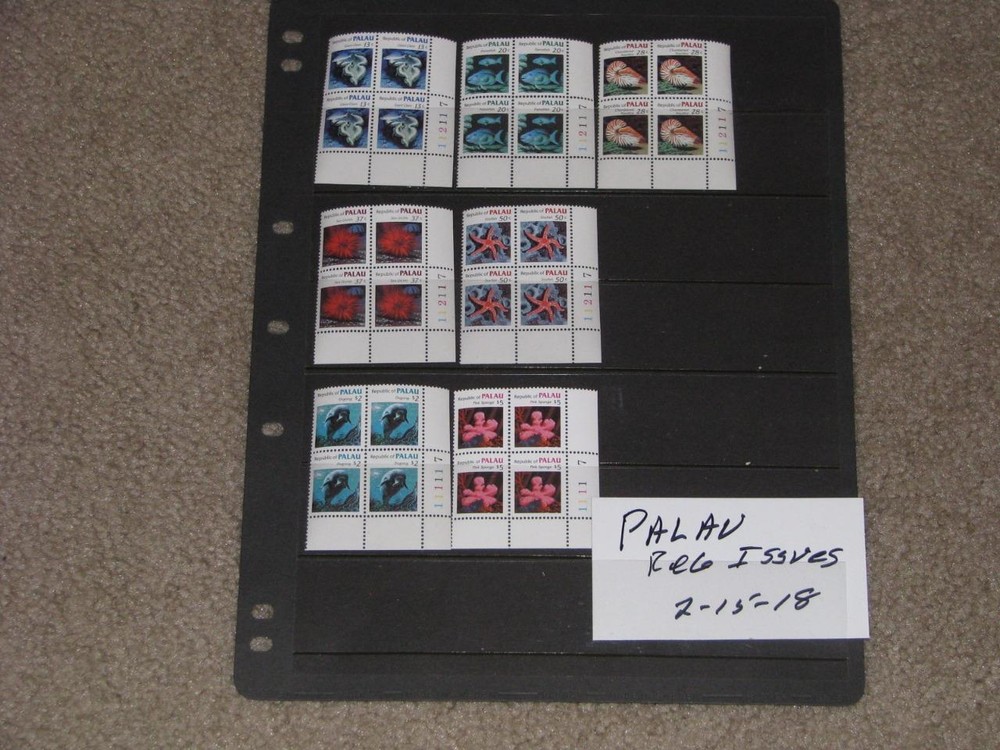 Palau-Regular Issues, Plate Blocks, MNH
