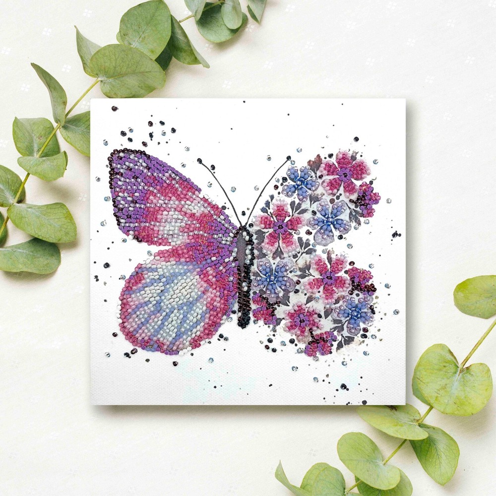 Abris Art, Beaded Butterfly, Needlepoint Kit, Beadwork Embroidery, Monarch