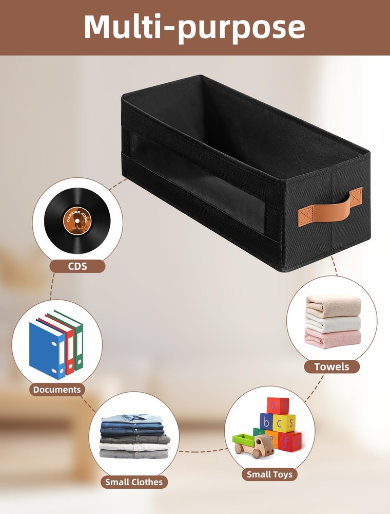 4 Packs CD Storage Box with Visible Window, Stackable CD Case Holder with Dus...