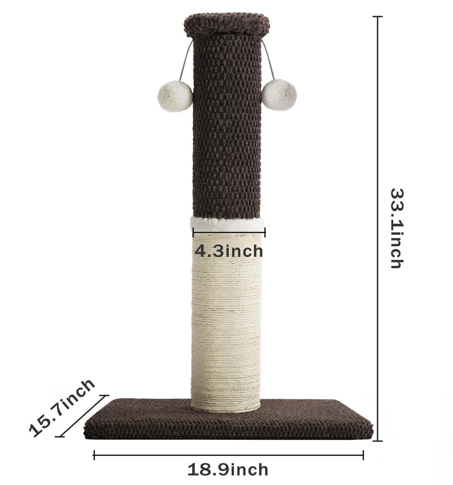 Made4Pets Tall Cat Scratching Post, Heavy Duty and Thicker Scratching Posts for