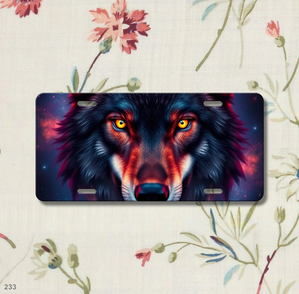 Powerful Wolf License Plate Name Plate Front Bumper Plate Holiday Gift
