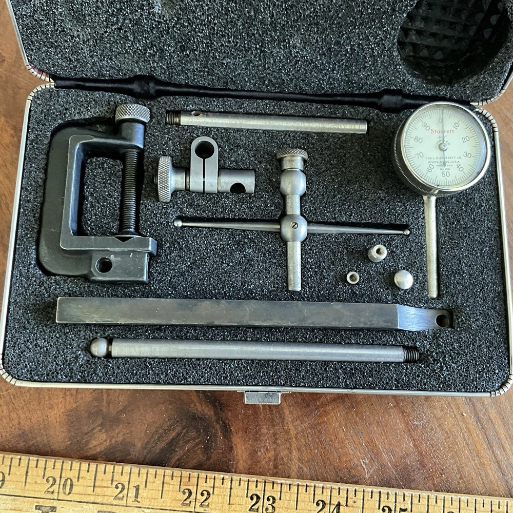 VINTAGE Starrett Universal Dial Indicator 196 ~ Tested And Complete~BEAUTIFUL