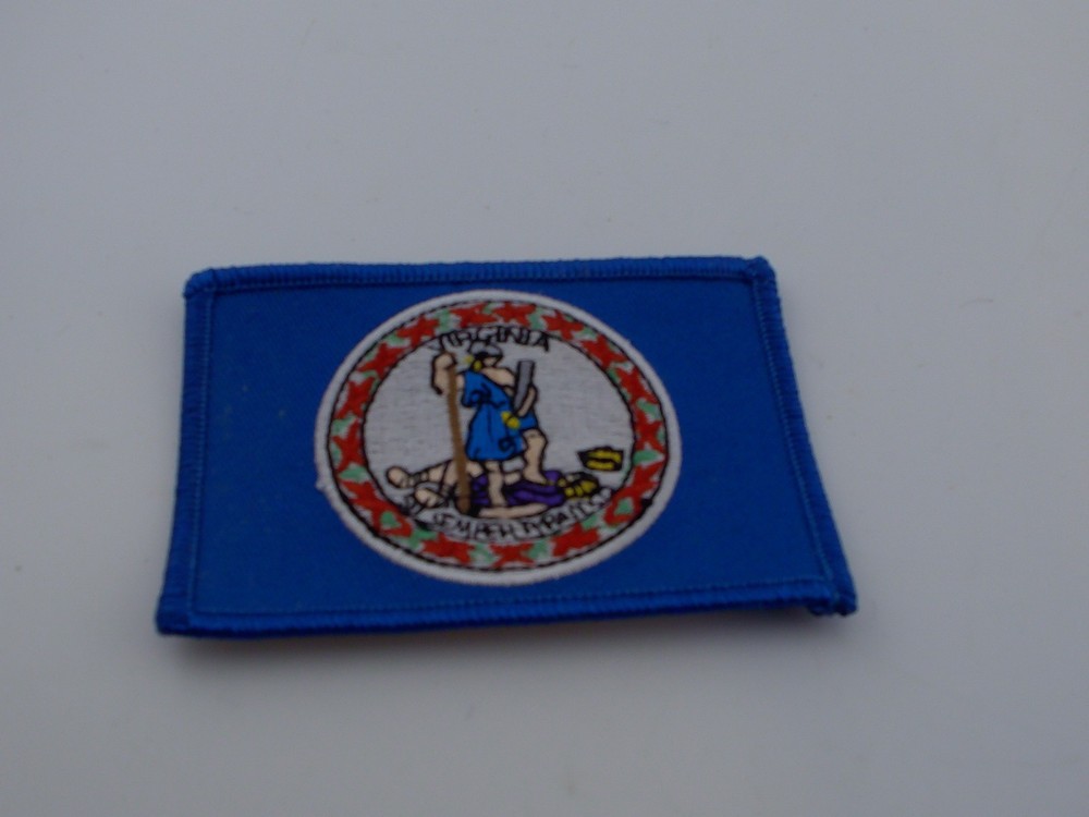 Virginia State Flag Patch Embroidered Blue Shoulder Uniform Badge USA